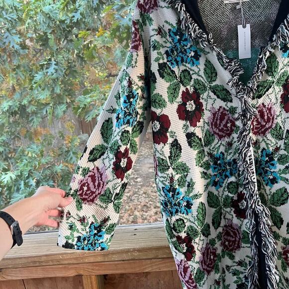 Anthropologie AldoMartins Floral Intarsia Cardigan Size XS. NEW - Picture 6 of 12